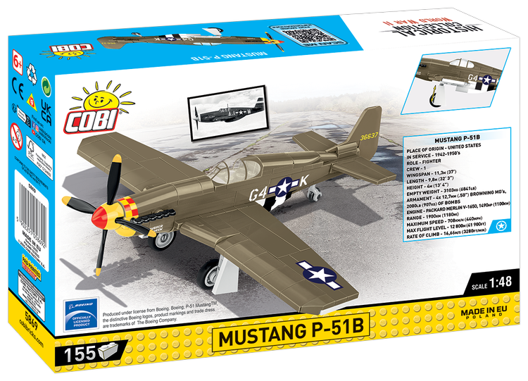 155 pcs Historical Collection World War II Mustang P-51B