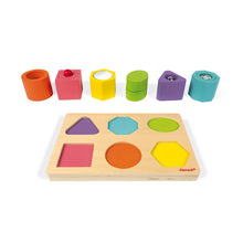 Load image into Gallery viewer, I Wood- Shapes &amp; Sounds 6 Block Puzzle