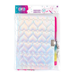 Quilted Locking Journal with Glitter Pen