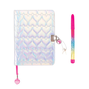 Quilted Locking Journal with Glitter Pen