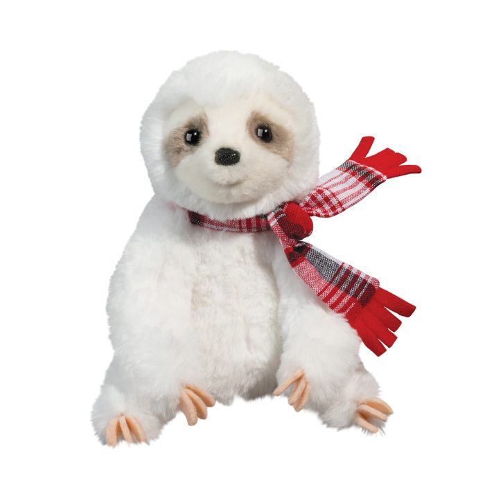 White Sloth Mini Soft w/scarf