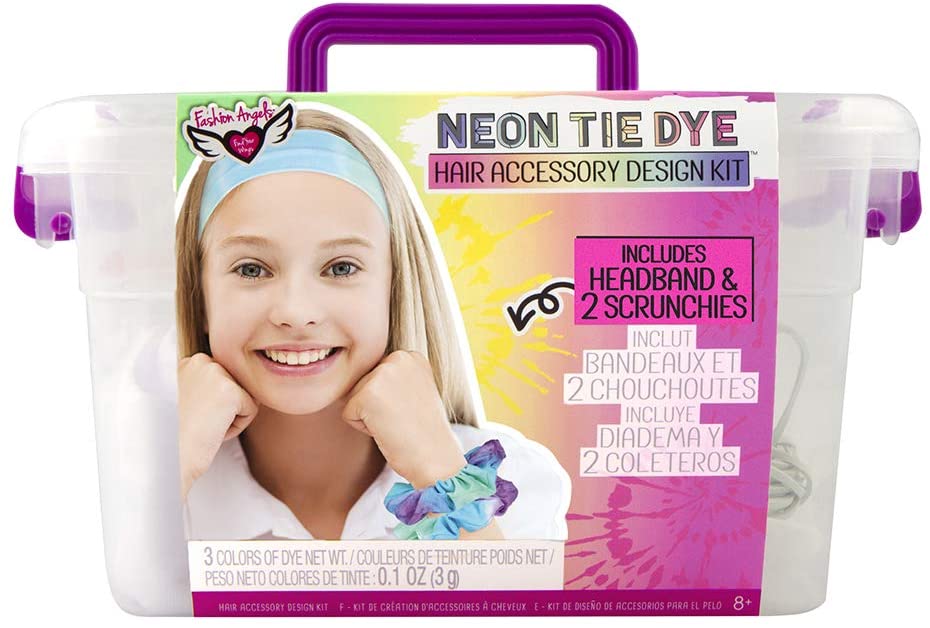 Neon Tie Dye Scrunchie & Headband Keeper Crate
