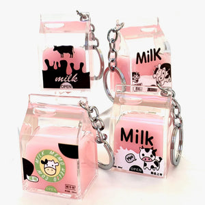 Pink Milk Carton Keyring